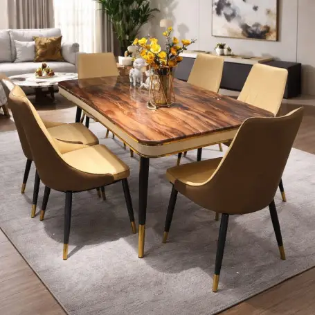 Table de Luxe marron jaune