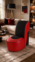 Fauteuil design escarpin rouge et noir