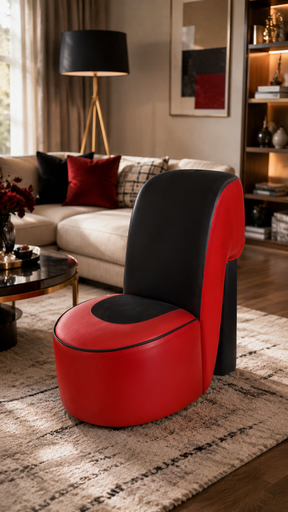 [MAI-MOB-MEU-MOM-0013] Fauteuil design escarpin rouge et noir
