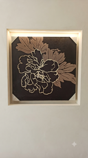 [MAI-DEC-TAB-0004] Tableau Décoratif Pivoine Stylisée