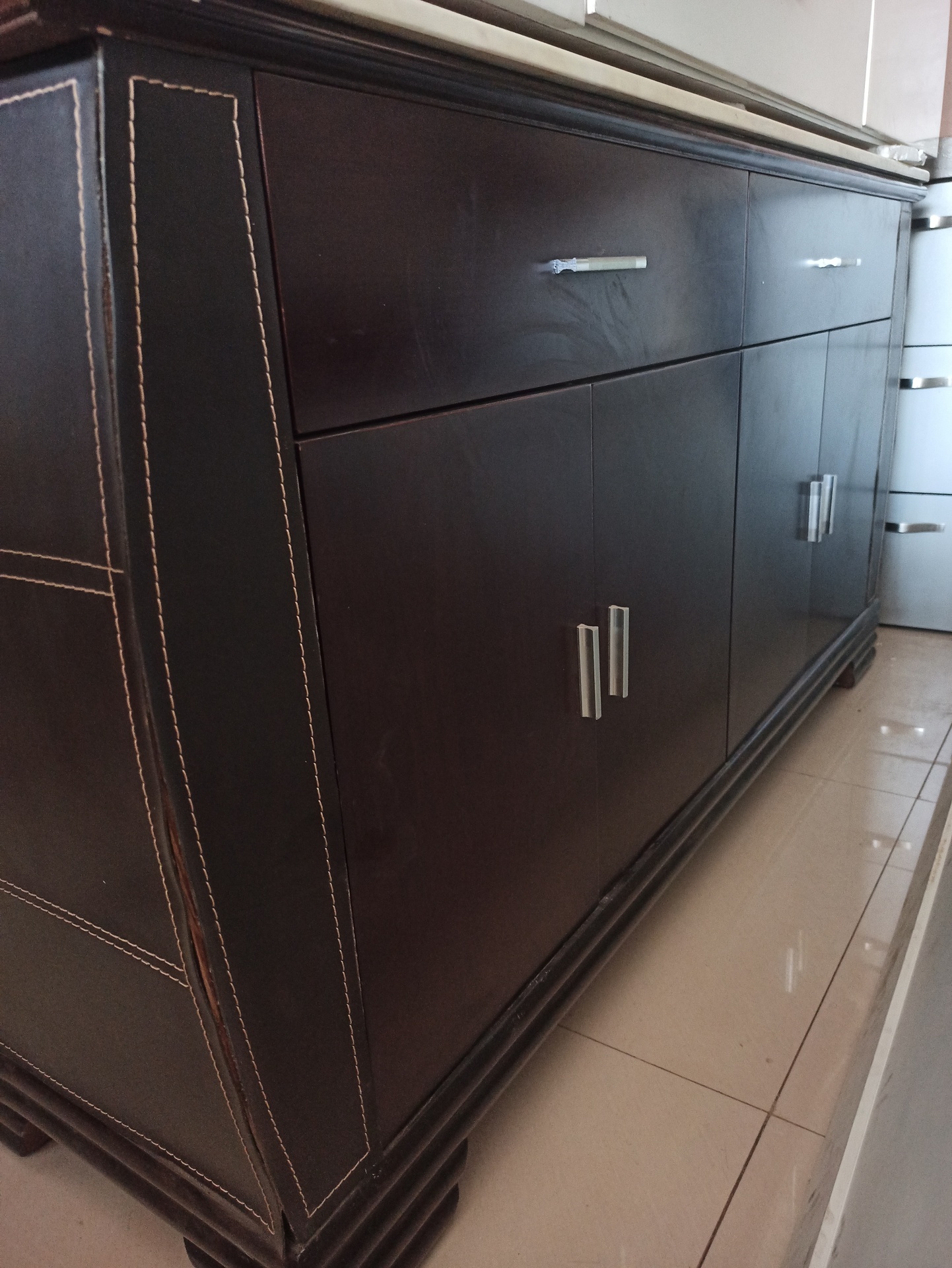 Buffet Marron +Miroir Couture