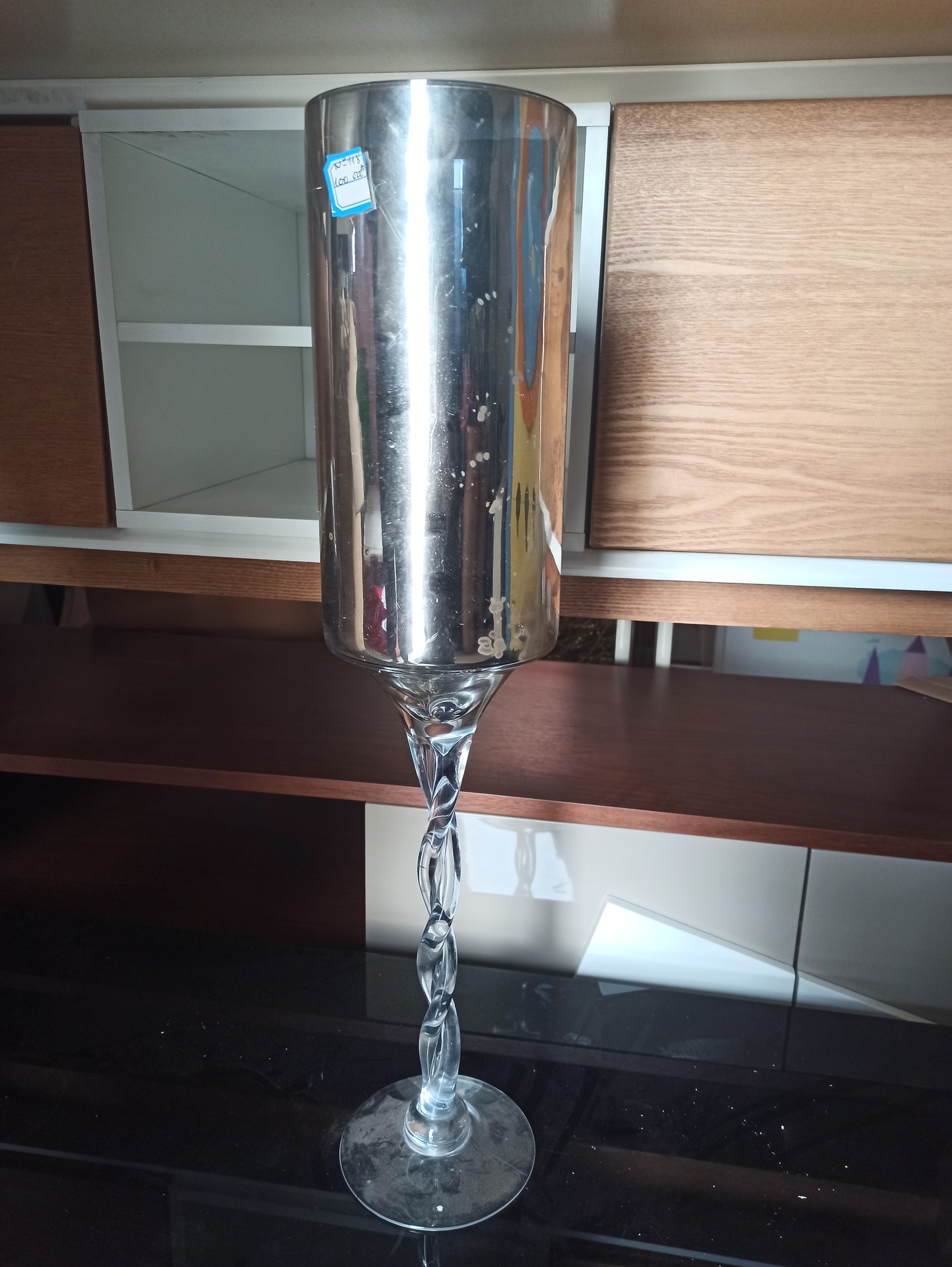 Vase argenté à pied GM