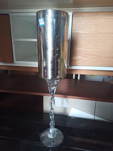 [ALL-0177] Vase argenté à pied GM