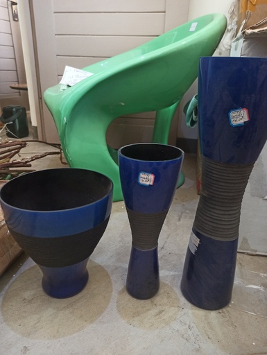 [ALL-0290] Vase bleu en 3 serie